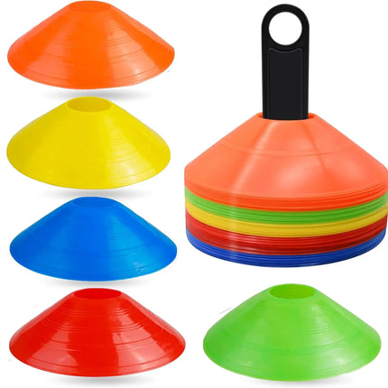 25x Markierungshütchen Slalom Hütchen Kegel für Fußball, Leichtathletik - Trainingszubehör & Fußballzubehör