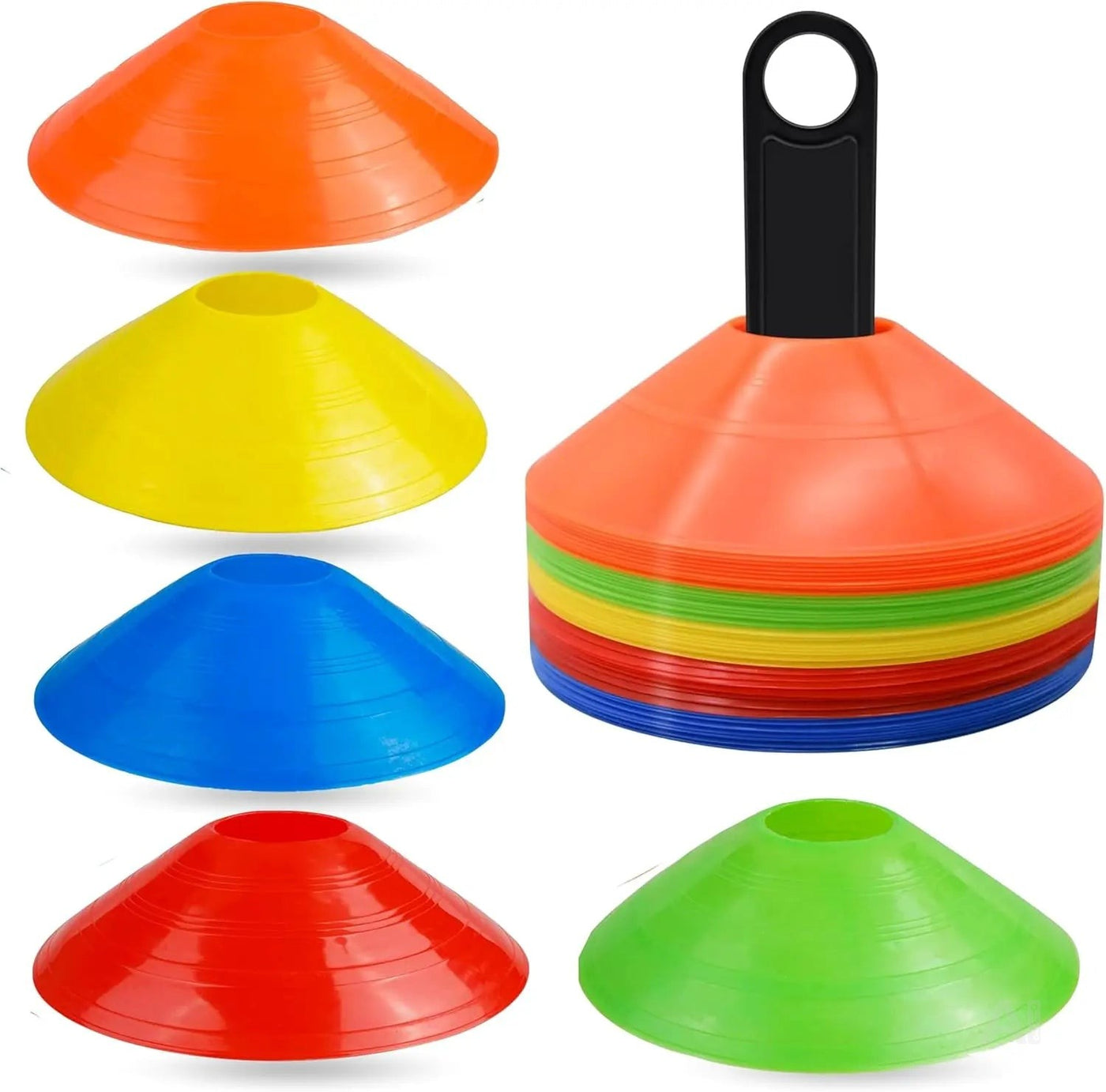 20x Markierungshütchen Slalom Hütchen Kegel für Fußball, Leichtathletik - Trainingszubehör & Fußballzubehör