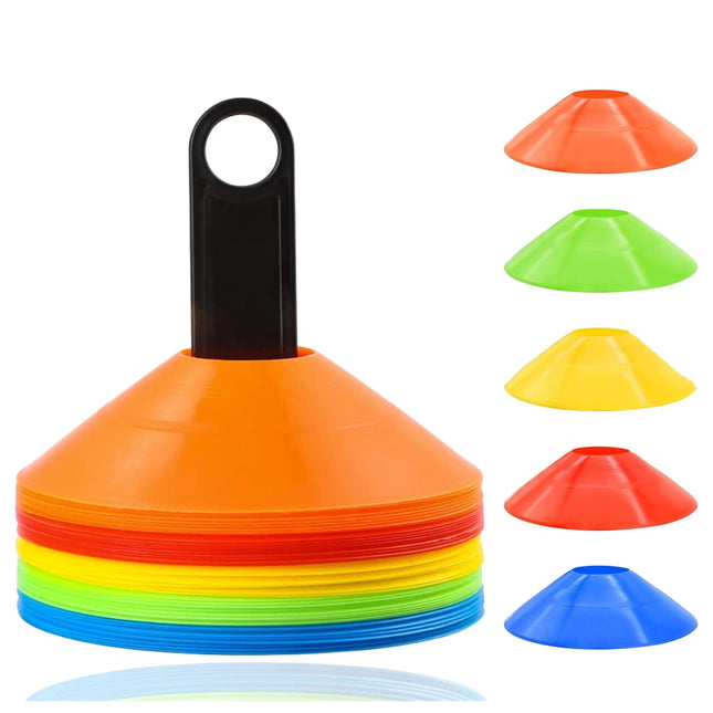 25x Markierungshütchen Hütchen Kegel für Slalom Trainingszubehör & Fußballzubehör