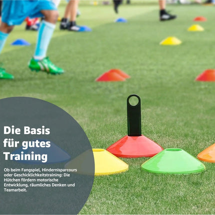 25x Markierungshütchen Hütchen Kegel für Slalom Trainingszubehör & Fußballzubehör