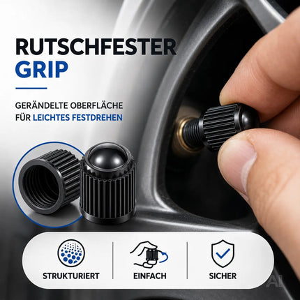 25x Passgenaue Ventilkappe Autoventil - schwarz für PKW – Detailansicht 3