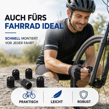 25x Passgenaue Ventilkappe Autoventil - schwarz für PKW – Detailansicht 5
