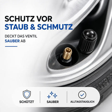 25x Passgenaue Ventilkappe Autoventil - schwarz für PKW – Detailansicht 6