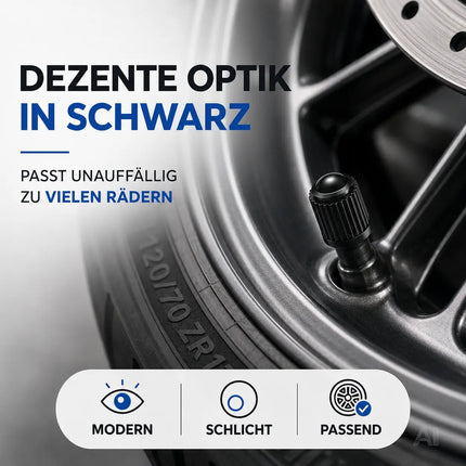 25x Passgenaue Ventilkappe Autoventil - schwarz für PKW – Detailansicht 8