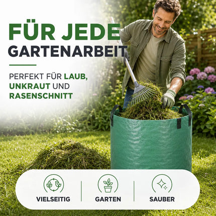 272 Liter Gartenabfallsack groß & reißfest – 150 GSM Laubsack aus Polypropylen – Gartensack für Laub, Rasenschnitt & Grünschnitt (272 Liter)