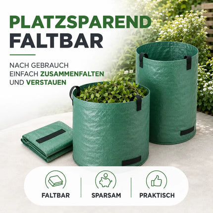 272 Liter Gartenabfallsack groß & reißfest – 150 GSM Laubsack aus Polypropylen – Gartensack für Laub, Rasenschnitt & Grünschnitt (272 Liter)