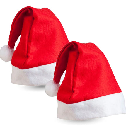 2X Nikolausmütze Weihnachtsmütze Mütze Weihnachten Nikolaus rot für Erwachsene Kinder