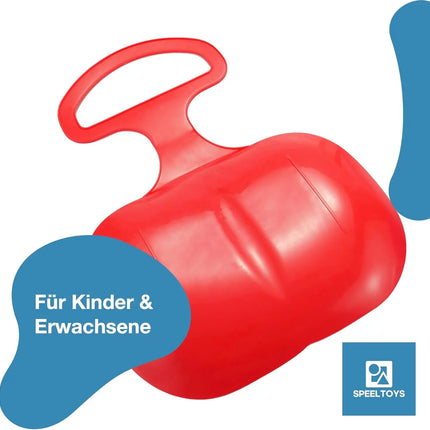 2X Porrutscher - Schlitten Bob in blau & rot - für Kinder zum Porutschen & Schlittenfahren Poporutscher Po-Rutscher