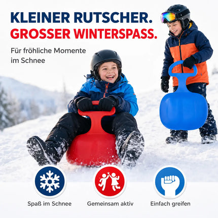 2X Porrutscher - Schlitten Bob in blau & rot - für Kinder zum Porutschen & Schlittenfahren