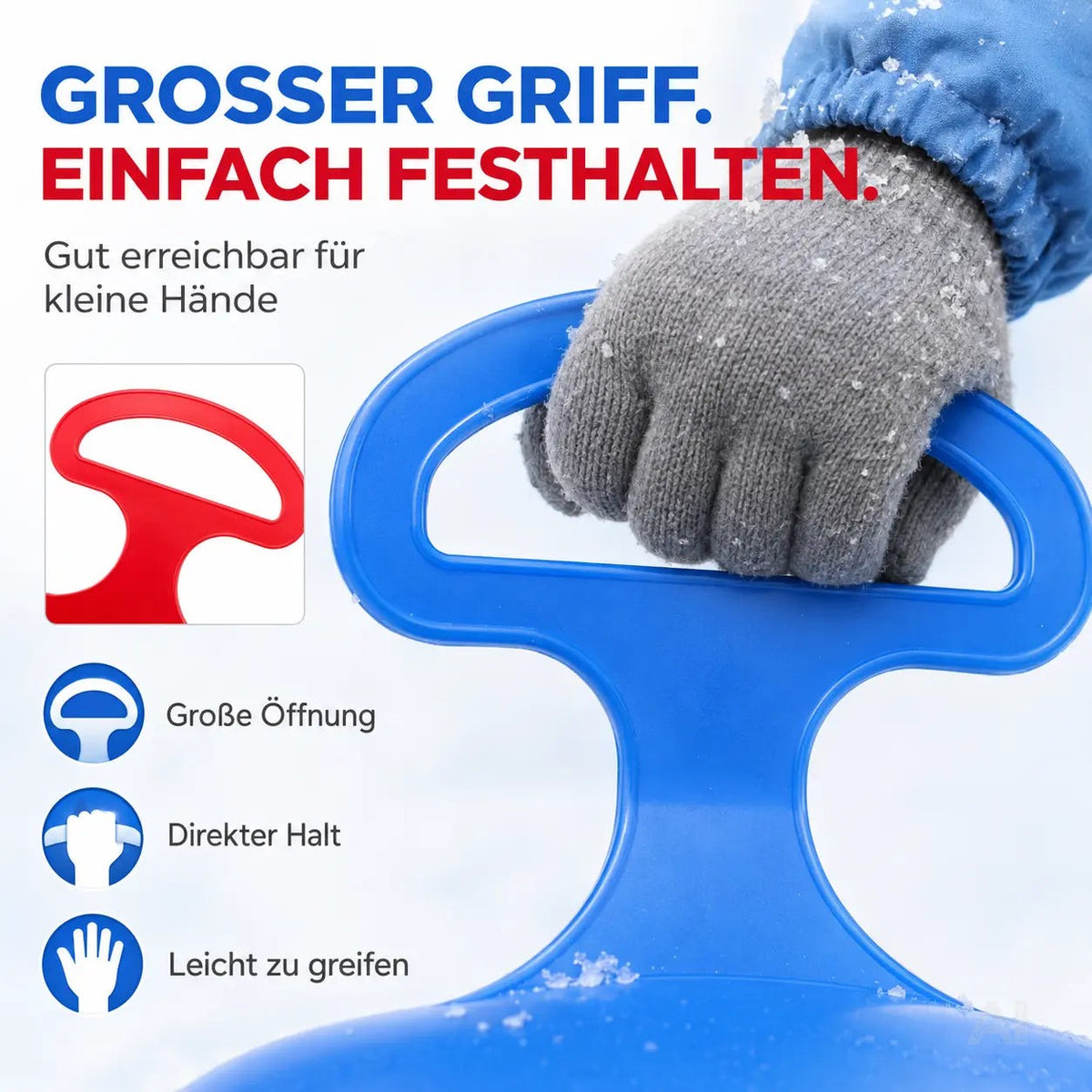 2X Porrutscher - Schlitten Bob in blau & rot - für Kinder zum Porutschen & Schlittenfahren