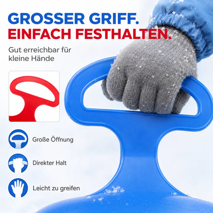 2X Porrutscher - Schlitten Bob in blau & rot - für Kinder zum Porutschen & Schlittenfahren