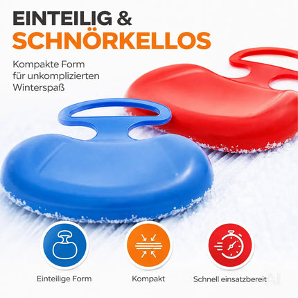 2X Porrutscher - Schlitten Bob in blau & rot - für Kinder zum Porutschen & Schlittenfahren