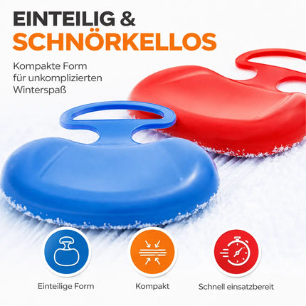 2X Porrutscher - Schlitten Bob in blau & rot - für Kinder zum Porutschen & Schlittenfahren