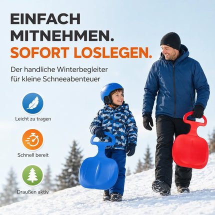 2X Porrutscher - Schlitten Bob in blau & rot - für Kinder zum Porutschen & Schlittenfahren