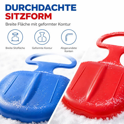 2X Porrutscher - Schlitten Bob in blau & rot - für Kinder zum Porutschen & Schlittenfahren