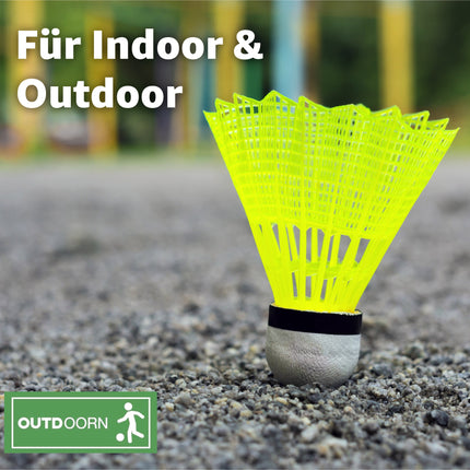 12x Federbälle gelb für Badminton: Für Training und Wettkampf - Federball Badmintonbälle - Federball für Outdoor und Indoor