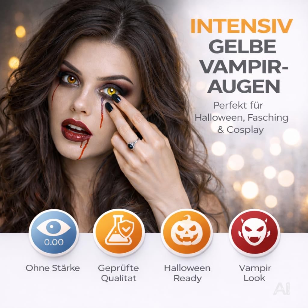 Gelbe Halloween-Kontaktlinsen ohne Stärke