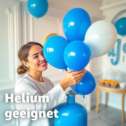 50x Luftballons Mix Ø 35 cm Ballons Balloons Luftballon Ballon 1. Geburtstag babyblau, himmelblau blau, weiß weiss Latexballons - Kein Plastik -100% Bio & recyclebar - (babyblau-hellblau-weiß-mix)