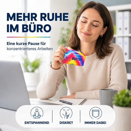 Butter Squishy - Antistress Margarine Quetsch zur effetkiven Ablenkung im Büro, Schule, Alltag Butter (Rainbow)