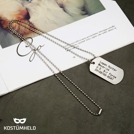 Hundemarke US Army Dog Tag - Erkennungsmarke silber, Kette als Soldaten Accessoire für Fasching & Karneval