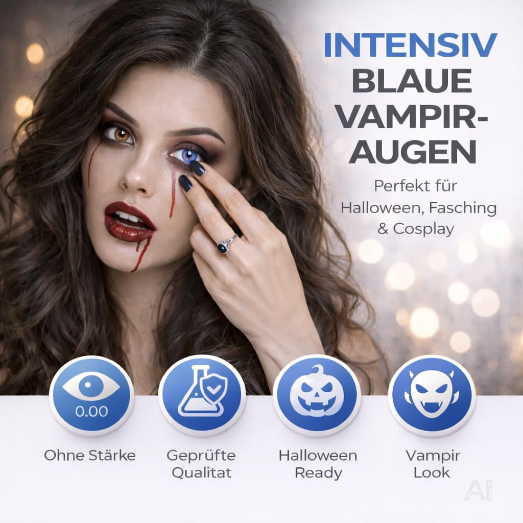 Blaue Halloween-Kontaktlinsen ohne Stärke