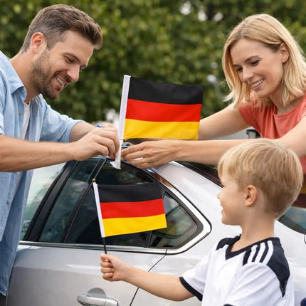 2er Autofahne Deutschland Autoflagge Auto Fahne Fanartikel Fußball WM 2026 – Detailansicht 2