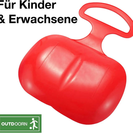 2er Bob Schlitten Set - blau & rot - zum Porutschen & Schlittenfahren für Kinder Poporutscher Po-Rutscher