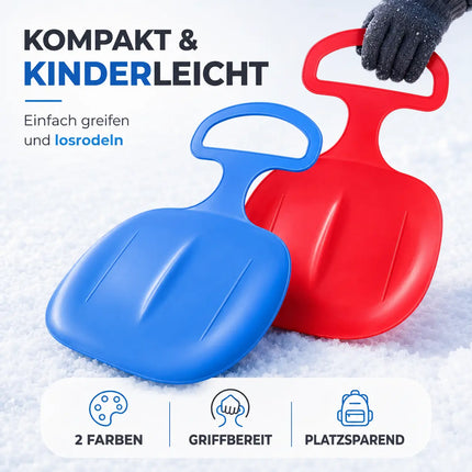 2er Bob Schlitten Set - blau & rot - zum Porutschen & Schlittenfahren für Kinder Poporutscher Po-Rutscher