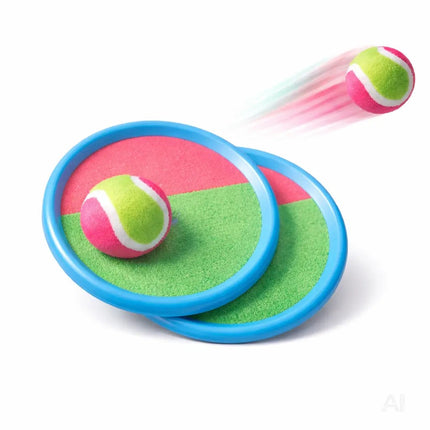 2er Klettballspiel Set für Kinder & Erwachsene – Strandspiel & Wurfspiel für Mädchen & Jungen mit Fangspiel