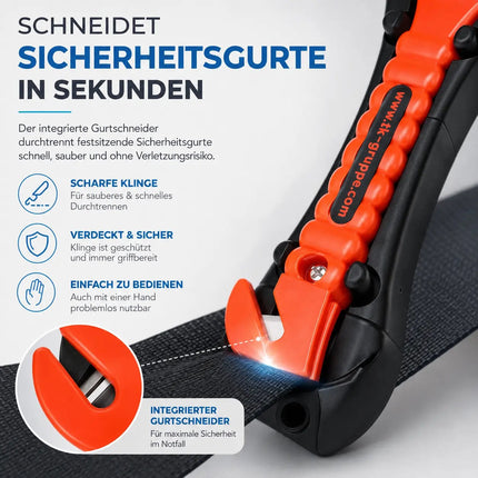 2er Notfallhammer Nothammer Set - mit Gurtschneider - Gurtmesser für Auto – Detailansicht 8