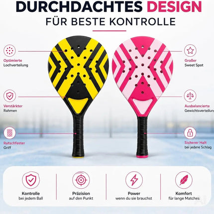 2er Padel Schläger Set Erwachsene – Profi Padelschläger mit Meshtasche – Padel Racket – Detailansicht 4