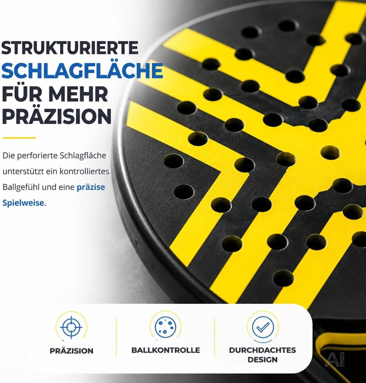 2er Padel Schläger Set Erwachsene – Profi Padelschläger mit Meshtasche – Padel Racket – Detailansicht 2