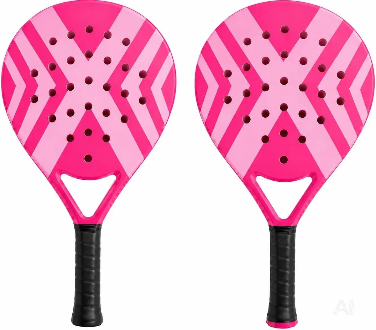 2er Padel Schläger Set Erwachsene – Profi Padelschläger mit Meshtasche – Padel Racket für Anfänger & Fortgeschrittene (2er Set Pink)