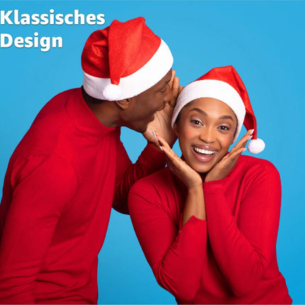 2er Samt Nikolausmütze Weihnachtsmütze Mütze Weihnachten Nikolaus rot