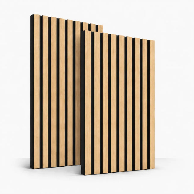 2er Set Akustikpaneele 3D – 115 x 60 x 2,1 cm Wandpaneele zur Schalldämmung – Moderne Holzoptik für stilvolle Wandverkleidung & bessere Raumakustik (10er Set Eiche)