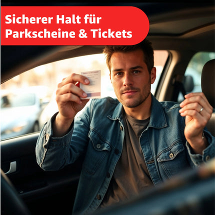 2er Set Parkscheinhalter Clip - Halterung für Parkschein, Parkausweis - Zettelhalter für Auto
