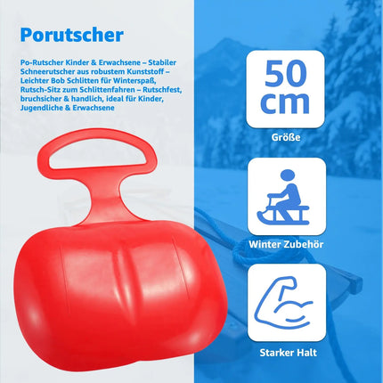 2er Set Schlitten Bob blau & rot - für Kinder zum Porutschen & Schlittenfahren