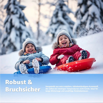 2er Set Schlitten Bob blau & rot - für Kinder zum Porutschen & Schlittenfahren
