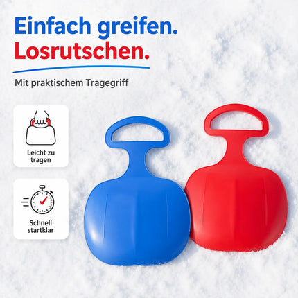 2er Set Schlitten Bob blau & rot - für Kinder zum Porutschen & Schlittenfahren
