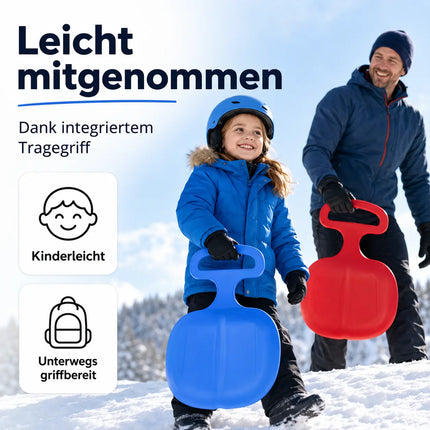 2er Set Schlitten Bob blau & rot - für Kinder zum Porutschen & Schlittenfahren