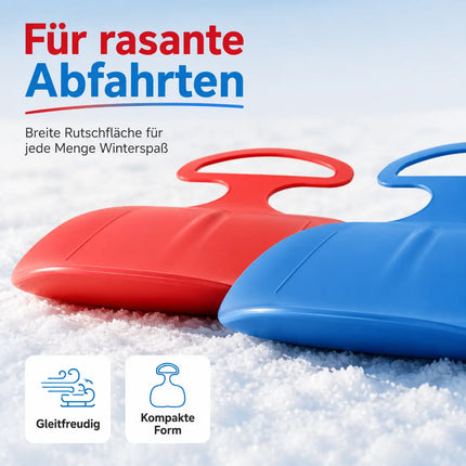 2er Set Schlitten Bob blau & rot - für Kinder zum Porutschen & Schlittenfahren