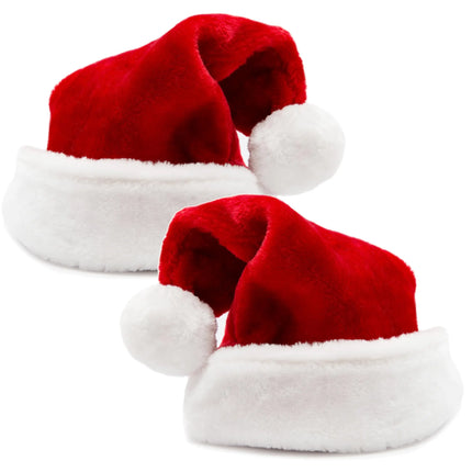 2er Weihnachtsmütze rot - unisex Größe - Nikolausmütze rot- für Weihnachten & Weihnachtsfeier & Weihnachtsmarkt - Erwachsene & Kinder
