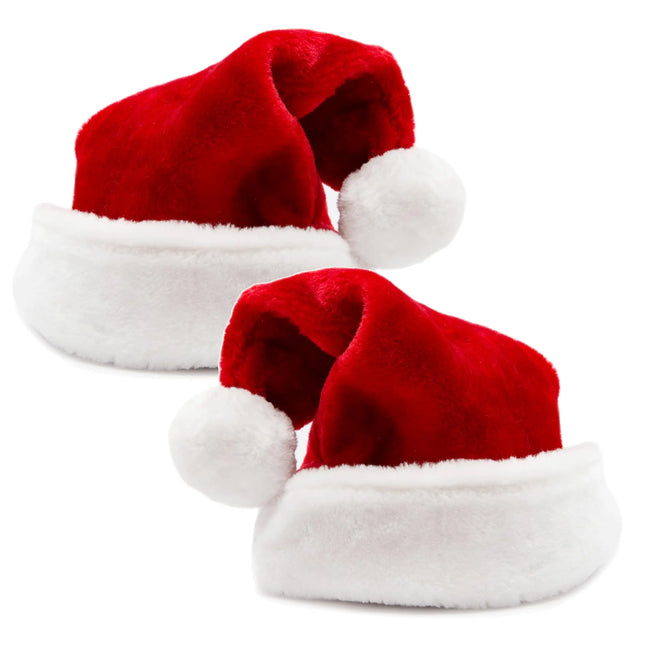 2er Weihnachtsmütze rot - unisex Größe - Nikolausmütze rot- für Weihnachten & Weihnachtsfeier & Weihnachtsmarkt - Erwachsene & Kinder