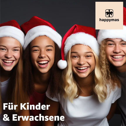 2er Weihnachtsmütze rot - unisex Größe - Nikolausmütze rot- für Weihnachten & Weihnachtsfeier & Weihnachtsmarkt - Erwachsene & Kinder