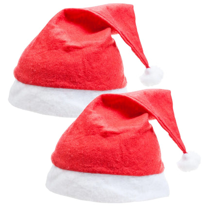2er Weihnachtsmütze rot - unisex Größe - Nikolausmütze rot- für Weihnachten & Weihnachtsfeier & Weihnachtsmarkt - Erwachsene & Kinder