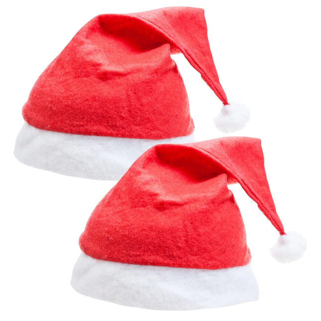 2er Weihnachtsmütze rot - unisex Größe - Nikolausmütze rot- für Weihnachten & Weihnachtsfeier & Weihnachtsmarkt - Erwachsene & Kinder