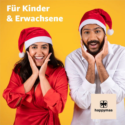 2er Weihnachtsmütze rot - unisex Größe - Nikolausmütze rot- für Weihnachten & Weihnachtsfeier & Weihnachtsmarkt - Erwachsene & Kinder