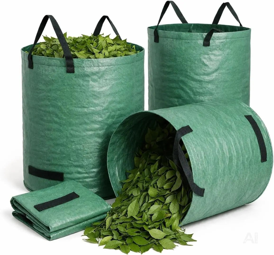2x 500 Liter Gartenabfallsack groß & reißfest – 150 GSM Laubsack aus Polypropylen – Gartensack für Laub, Rasenschnitt & Grünschnitt (2x 500 Liter)