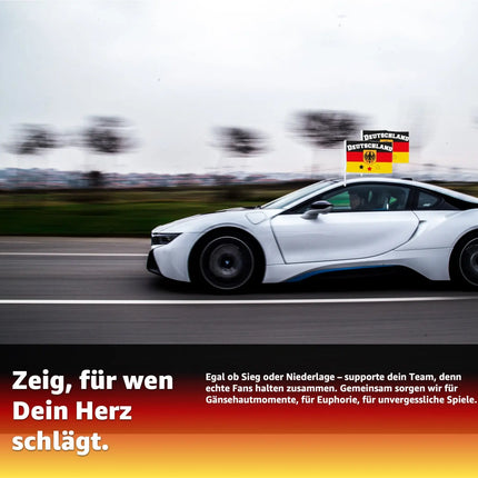 2x Autofahnen Adler Autoflagge Deutschland Auto Autofahne Fahne Flagge Deutschland Fanartikel für Fußball EM 2024 (2x Autofahne Mit ADLER)