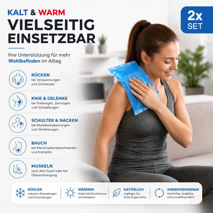 2x Kalt Warm Kompressen - MADE IN GERMANY - Kühl- und Warmkissen - Blau – Detailansicht 2